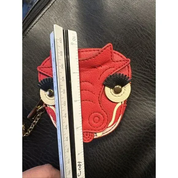 Fossil RED DRAGON 4” Sofia Coin Pouch LLUNAR ROCK Brand New Zip Gold Chain RARE - Picture 12 of 14